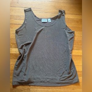 Chico’s Brown Traveler’s Tank, Size 2 (Size Large)